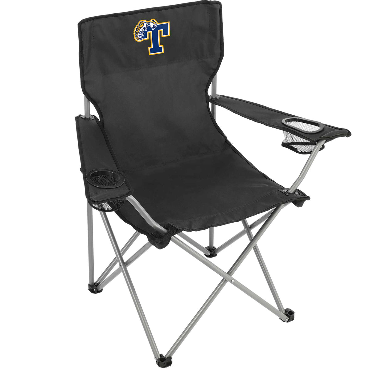 Game Day Folding Event Chair, 300 lb Capacity Transfer - Black - Front 2