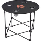 Game Day Round Folding Table for Four Transfer - Black - Front