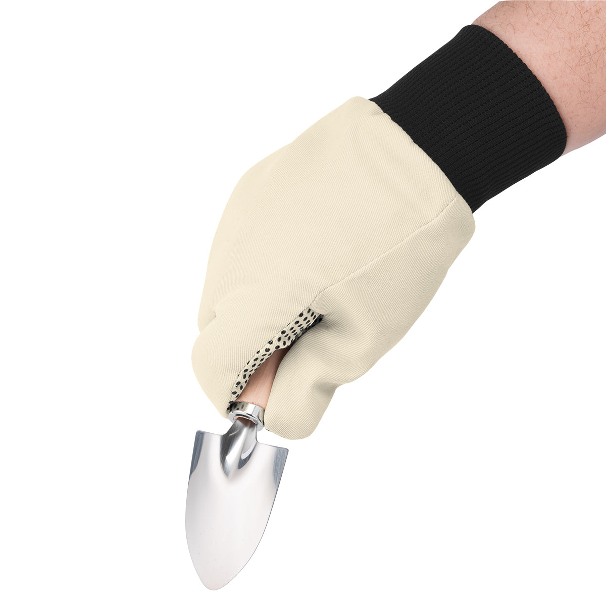 Garden Gloves, Green Thumb - Natural with Black - Inuse