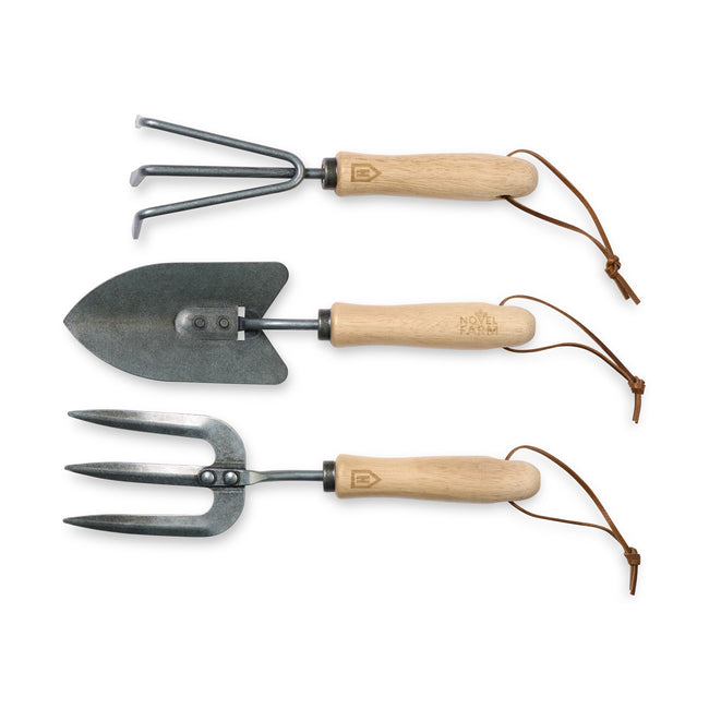 Garden Tool Trio in Iron and Oak with Gift Box