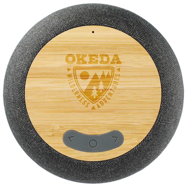 Garm Wireless Charging Speaker with Bamboo Top Laser Engraving