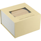 Garm Wireless Charging Speaker with Bamboo Top Laser Engraving - Gray - Right Angle 3
