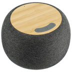 Garm Wireless Charging Speaker with Bamboo Top Laser Engraving - Gray - Right Angle 6