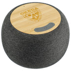 Garm Wireless Charging Speaker with Bamboo Top Laser Engraving - Gray - Right Angle