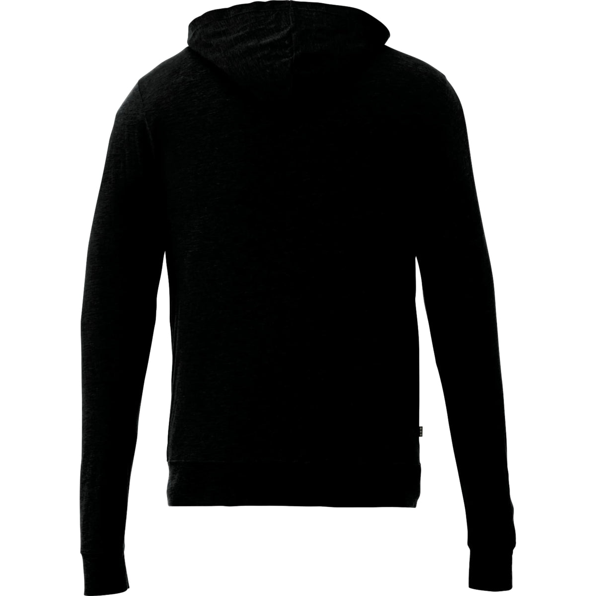 Garner Lightweight Knit Zip Hoodie with Thumb Holes for Men Transfer - Black - Back Flat