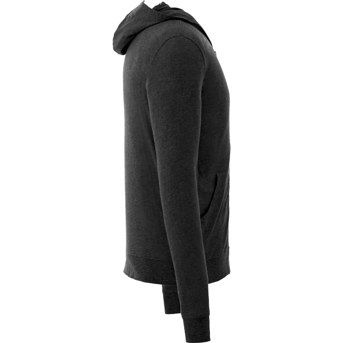 Garner Lightweight Knit Zip Hoodie with Thumb Holes for Men Transfer - Black - Right Side