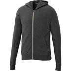 Garner Lightweight Knit Zip Hoodie with Thumb Holes for Men Transfer - Heather Dark Charcoal - Front Flat