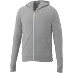 Garner Lightweight Knit Zip Hoodie with Thumb Holes for Men Transfer - Heather Grey - Front Flat