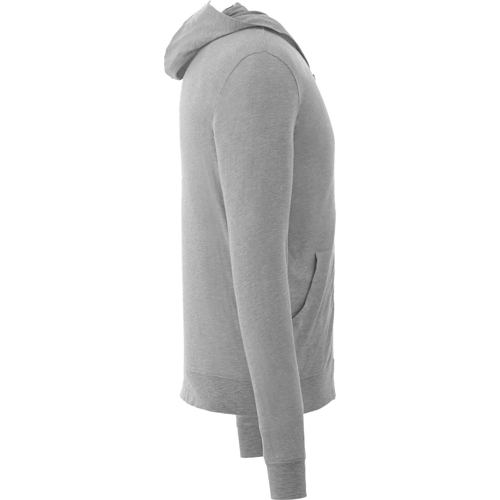 Garner Lightweight Knit Zip Hoodie with Thumb Holes for Men Transfer - Heather Grey - Right Side