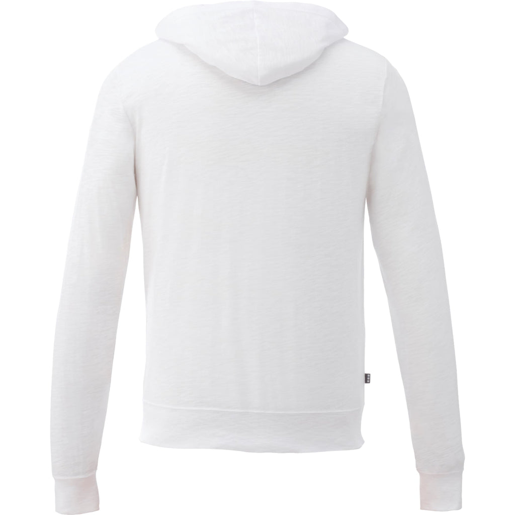 Garner Lightweight Knit Zip Hoodie with Thumb Holes for Men Transfer - White - Back Flat