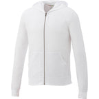 Garner Lightweight Knit Zip Hoodie with Thumb Holes for Men Transfer - White - Front Flat