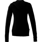 Garner Lightweight Knit Zip Hoodie with Thumb Holes for Women Transfer - Black - Back Flat