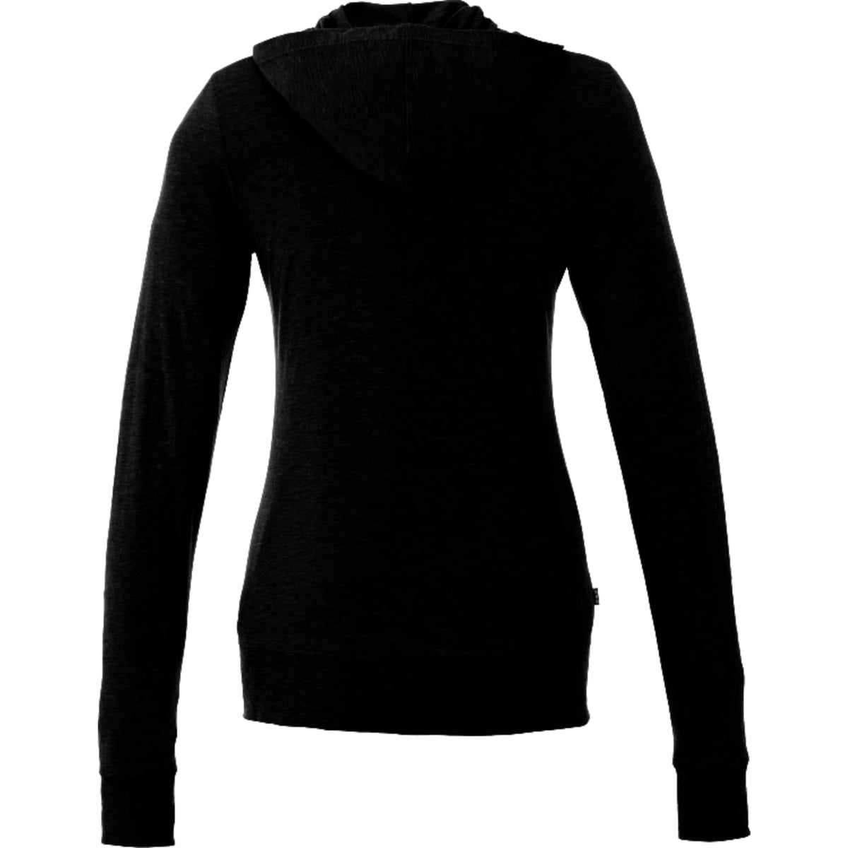 Garner Lightweight Knit Zip Hoodie with Thumb Holes for Women Transfer - Black - Back Flat