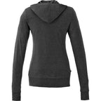 Garner Lightweight Knit Zip Hoodie with Thumb Holes for Women Transfer - Heather Dark Charcoal - Back Flat