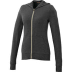 Garner Lightweight Knit Zip Hoodie with Thumb Holes for Women Transfer - Heather Dark Charcoal - Front Flat