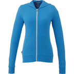 Garner Lightweight Knit Zip Hoodie with Thumb Holes for Women Transfer - Olympic Blue Heather - Front