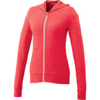 Garner Lightweight Knit Zip Hoodie with Thumb Holes for Women Transfer - Team Red Heather - Front Flat