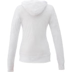 Garner Lightweight Knit Zip Hoodie with Thumb Holes for Women Transfer - White - Back Flat