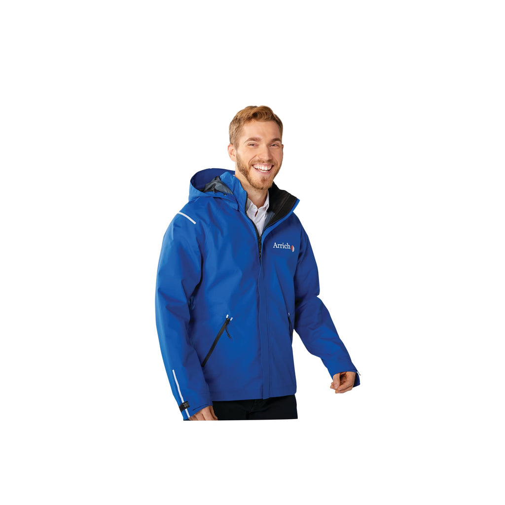 Gearhart Lightweight Waterproof Softshell Jacket for Men Debossing - Metro Blue - On Model Model Fun