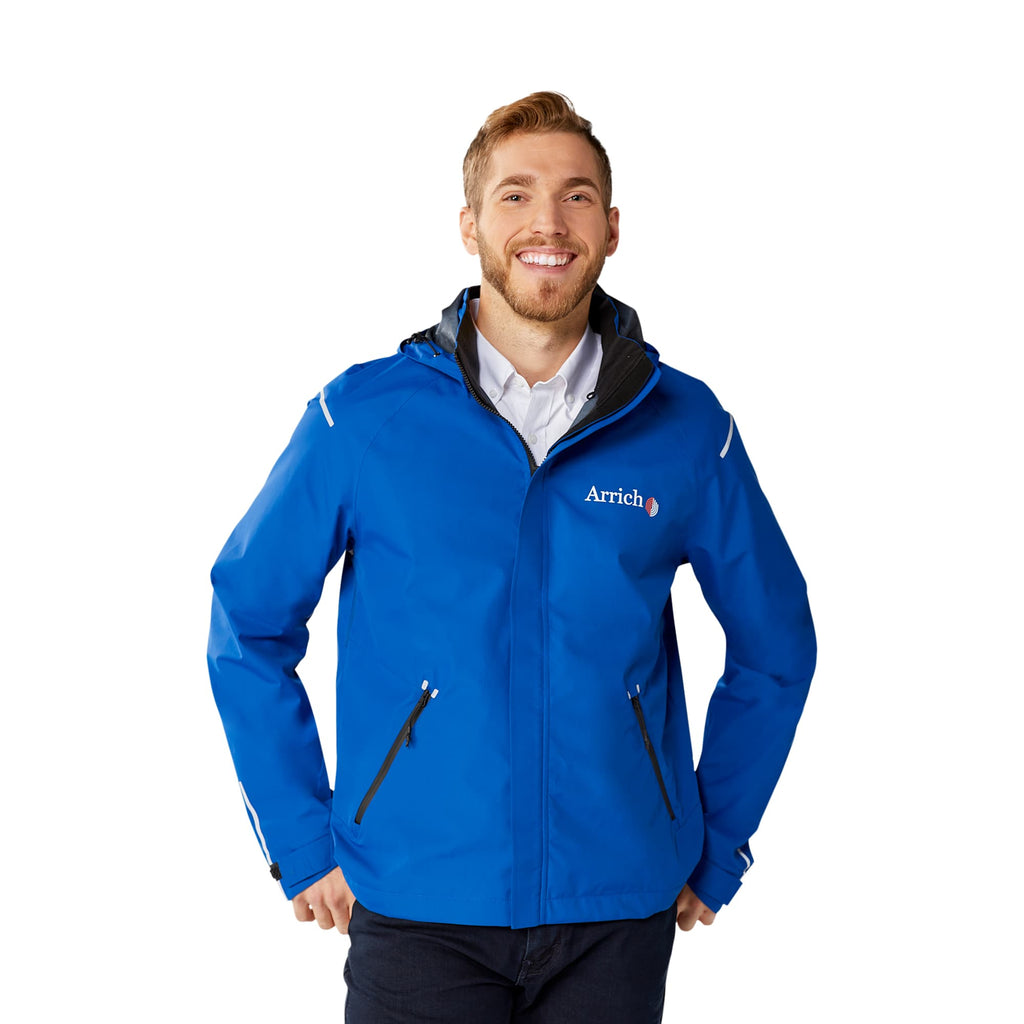 Gearhart Lightweight Waterproof Softshell Jacket for Men Laser Engraving - Metro Blue - Front On Model 2