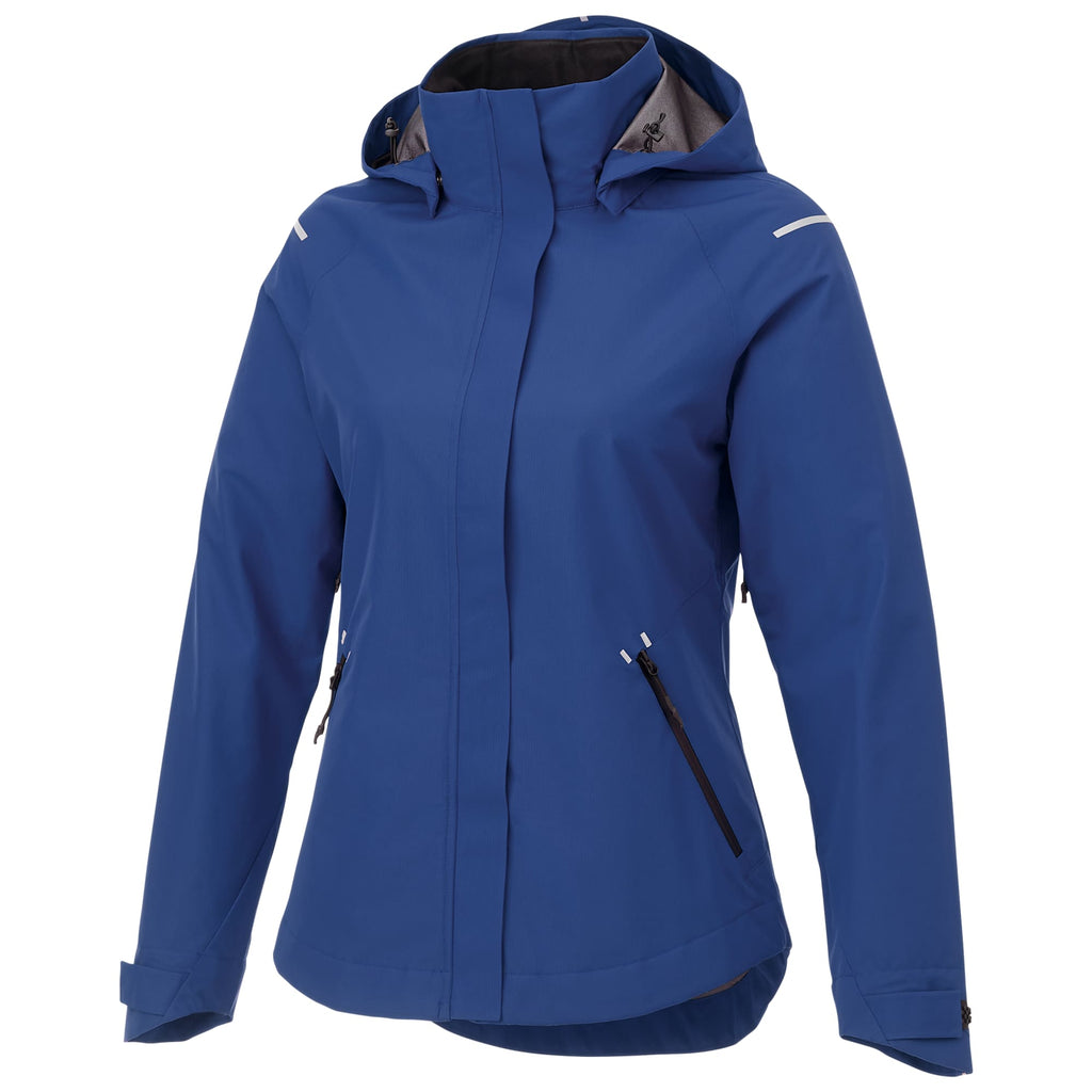 Gearhart Lightweight Waterproof Softshell Jacket for Women Embroidery - Metro Blue - Front Flat