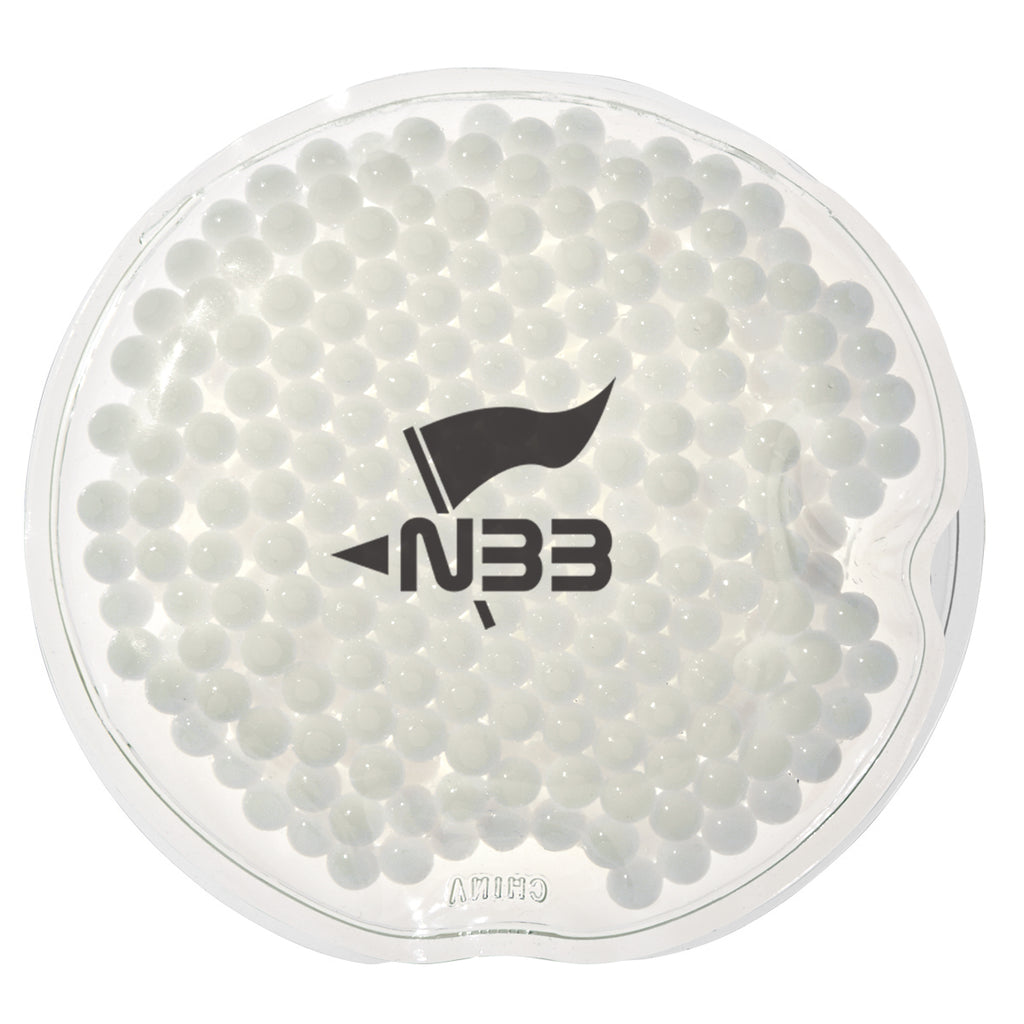 Gel Beads Hot and Cold Pack, Small Round - White - Silk Screen