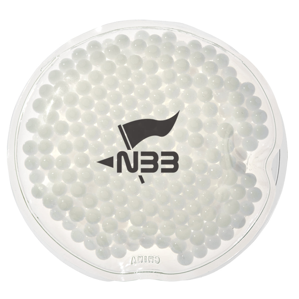 Gel Beads Hot and Cold Pack, Small Round - White - Silk Screen