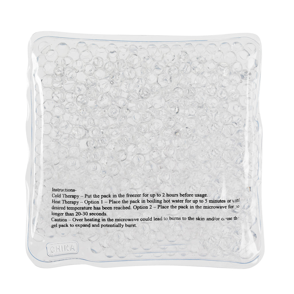 Gel Beads Hot and Cold Pack, Square Full Color - Clear - Back
