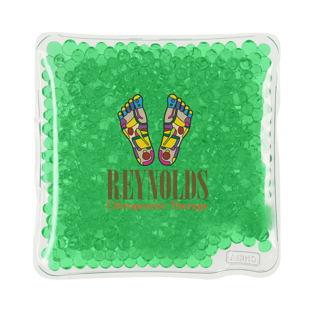 Gel Beads Hot and Cold Pack, Square Full Color - Green - Full Color