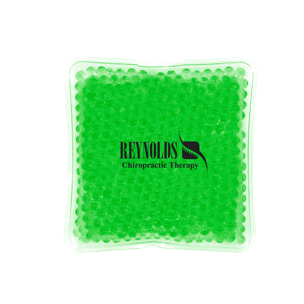 Gel Beads Hot and Cold Pack, Square Full Color - Green - Pad Print