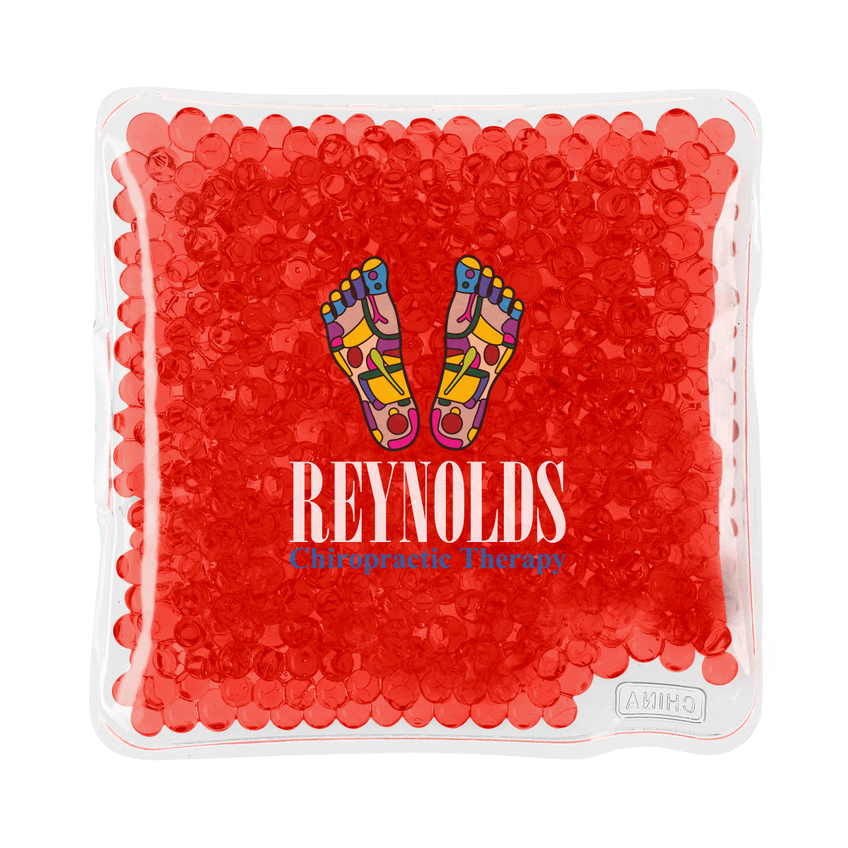 Gel Beads Hot and Cold Pack, Square Full Color - Red - Full Color