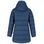 Geneva Long Recycled Packable Puffer Jacket for Women Embroidery - River Blue - Back