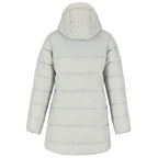 Geneva Long Recycled Packable Puffer Jacket for Women Embroidery - Silver - Back