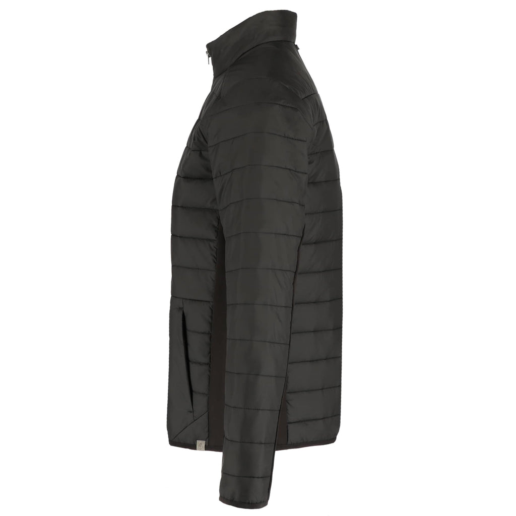 Geneva Recycled Hybrid Insulated Jacket for Men Embroidery - Black/Black - Left Side