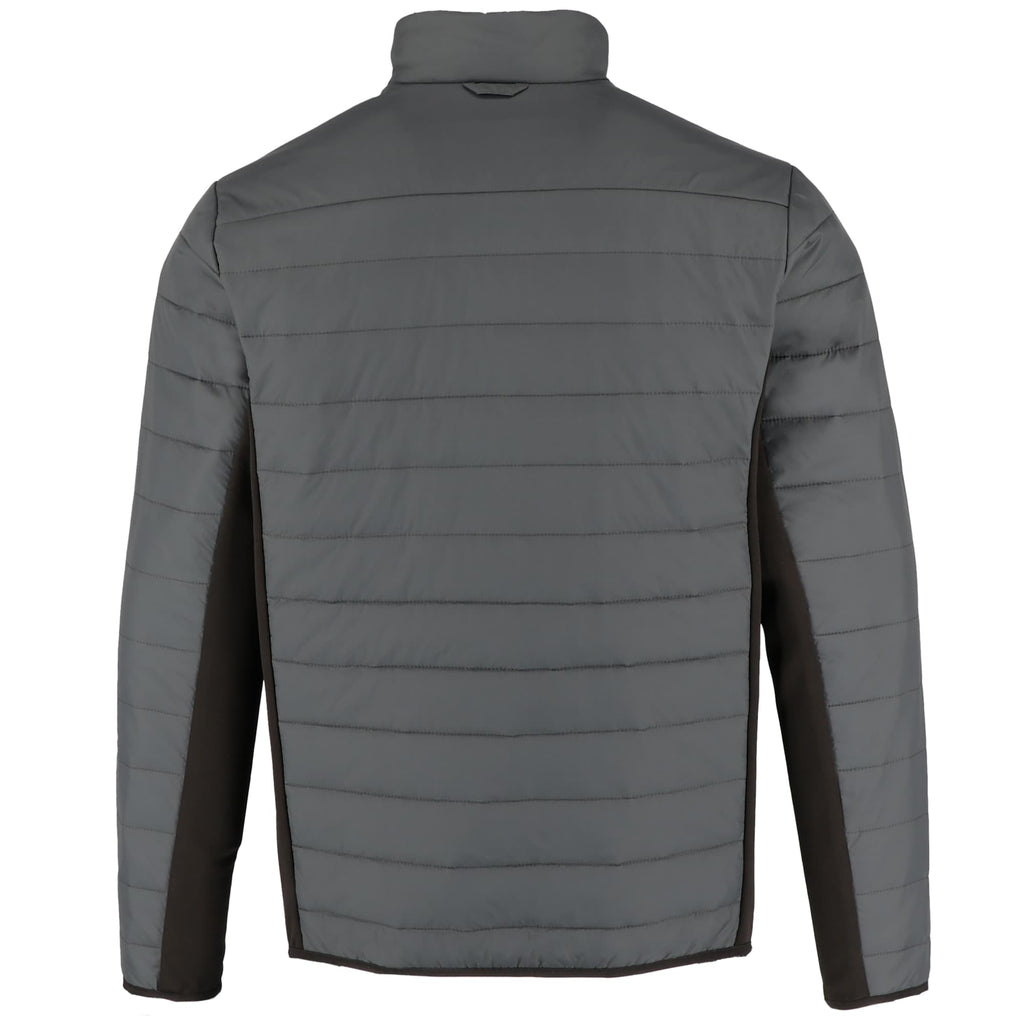 Geneva Recycled Hybrid Insulated Jacket for Men Embroidery - Grey Storm/Black - Back