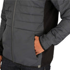 Geneva Recycled Hybrid Insulated Jacket for Men Embroidery - Grey Storm/Black - On Model 3