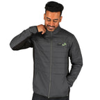 Geneva Recycled Hybrid Insulated Jacket for Men Embroidery - Grey Storm/Black - On Model 4