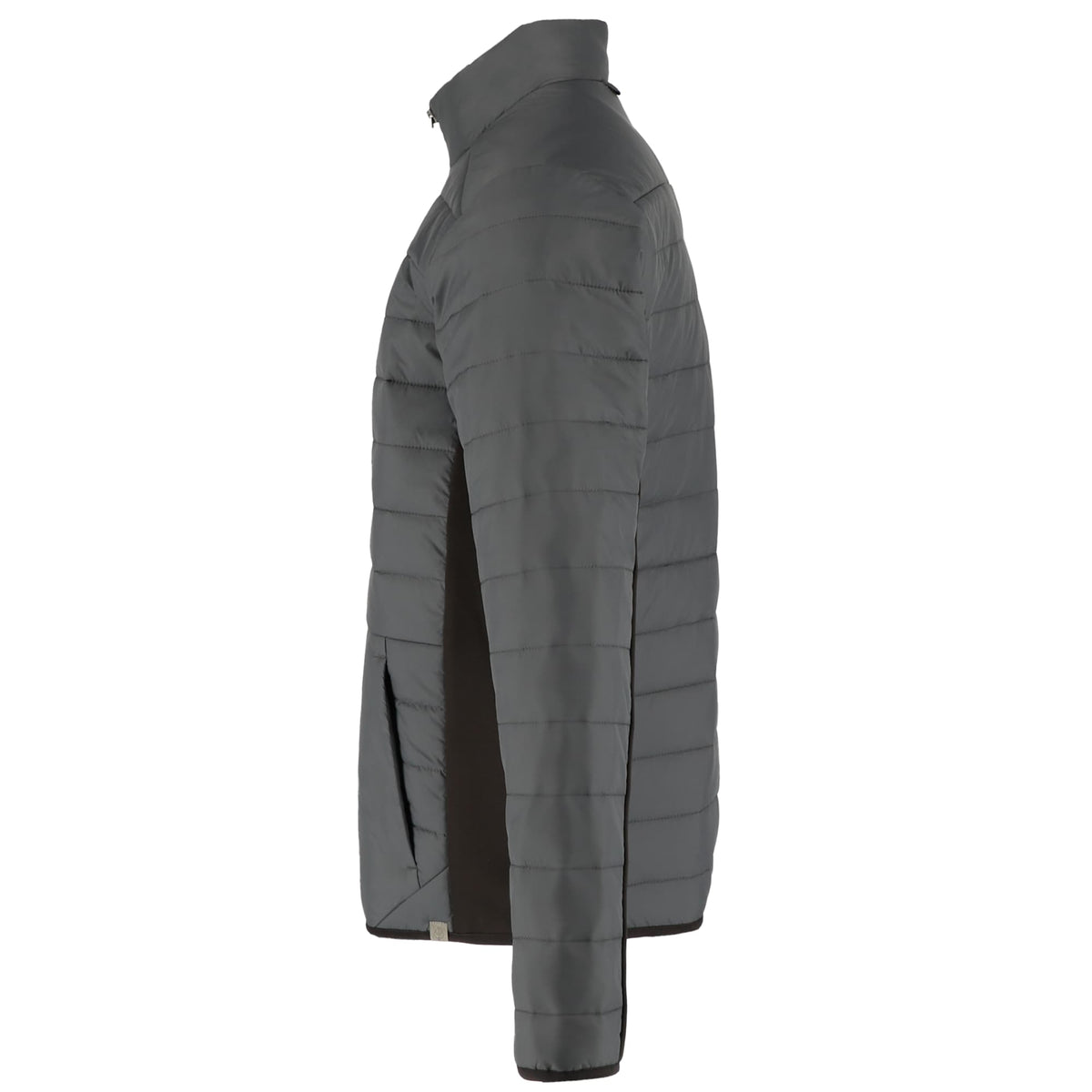 Geneva Recycled Hybrid Insulated Jacket for Men Embroidery - Grey Storm/Black - Right Side