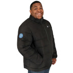 Geneva Recycled Packable Puffer Jacket for Men Embroidery - Black - On Model 2