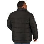 Geneva Recycled Packable Puffer Jacket for Men Embroidery - Black - On Model 3
