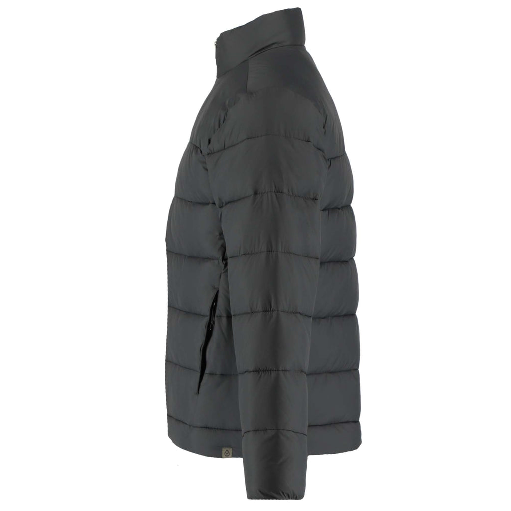 Geneva Recycled Packable Puffer Jacket for Men Embroidery - Grey Storm - Left Side
