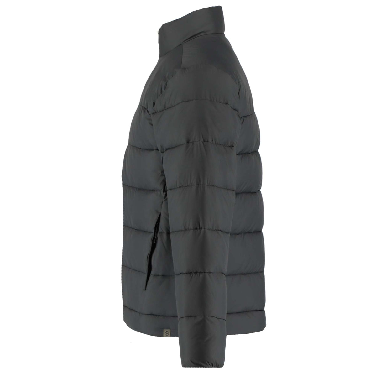 Geneva Recycled Packable Puffer Jacket for Men Embroidery - Grey Storm - Left Side