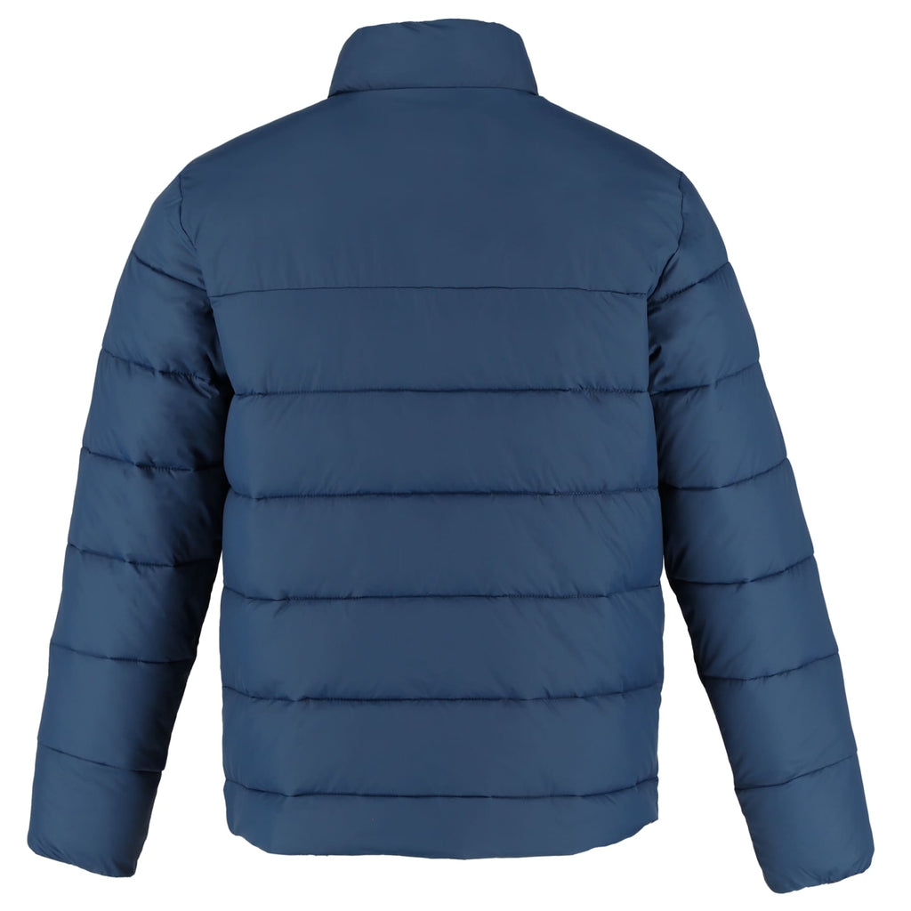 Geneva Recycled Packable Puffer Jacket for Men Embroidery - River Blue - Back