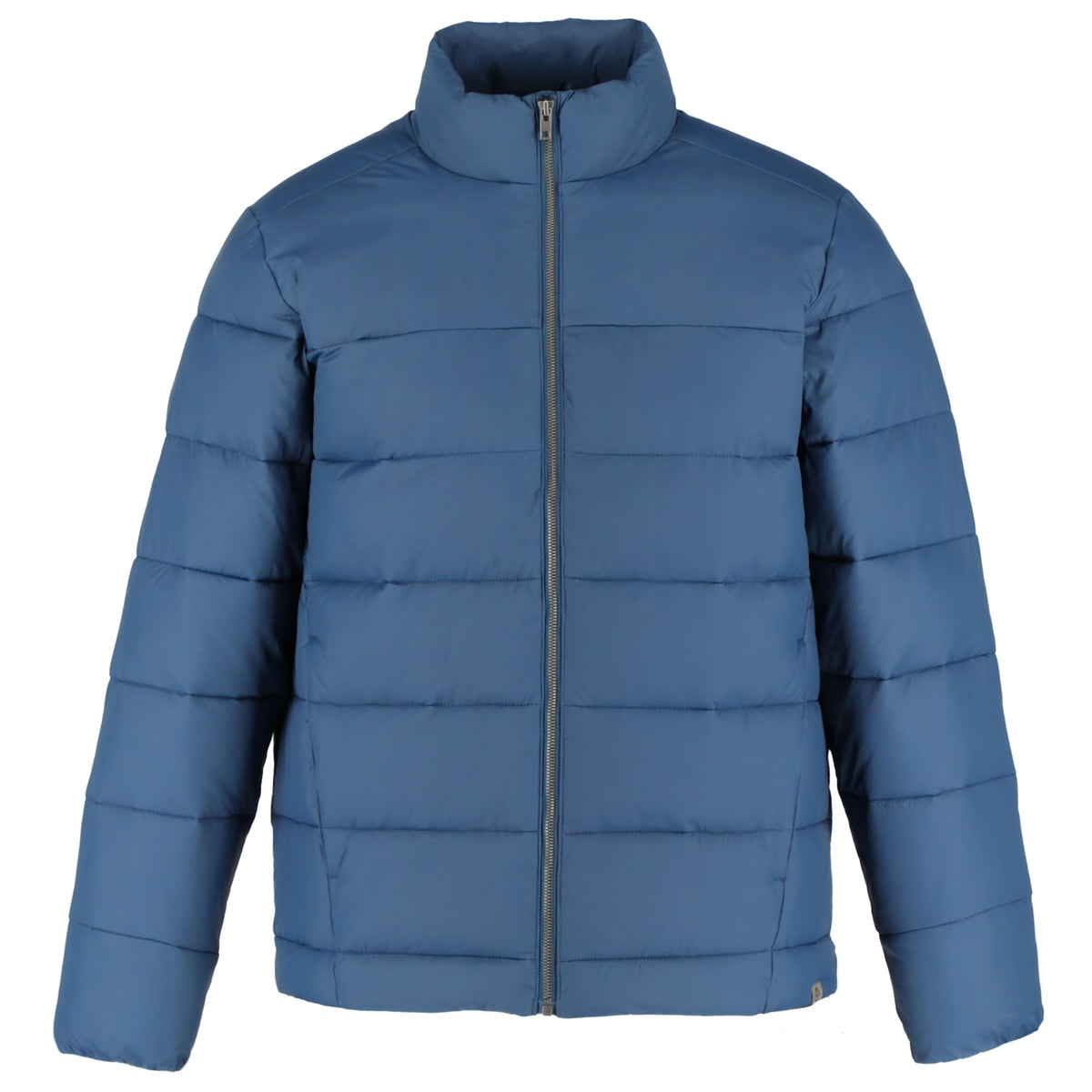 Geneva Recycled Packable Puffer Jacket for Men Embroidery - River Blue - Front