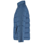 Geneva Recycled Packable Puffer Jacket for Men Embroidery - River Blue - Left Side