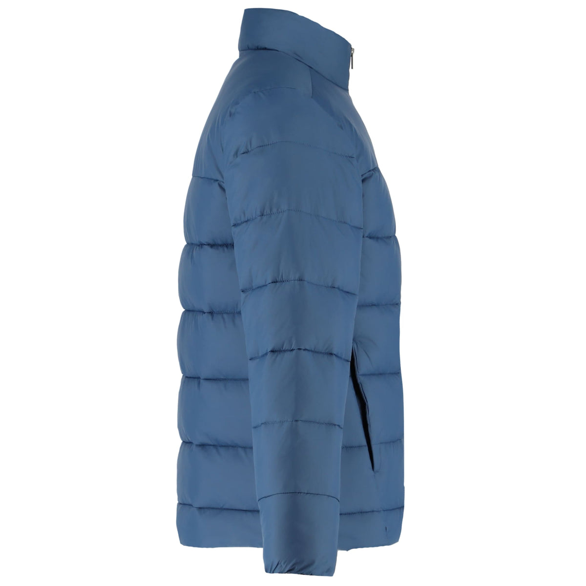 Geneva Recycled Packable Puffer Jacket for Men Embroidery - River Blue - Right Side