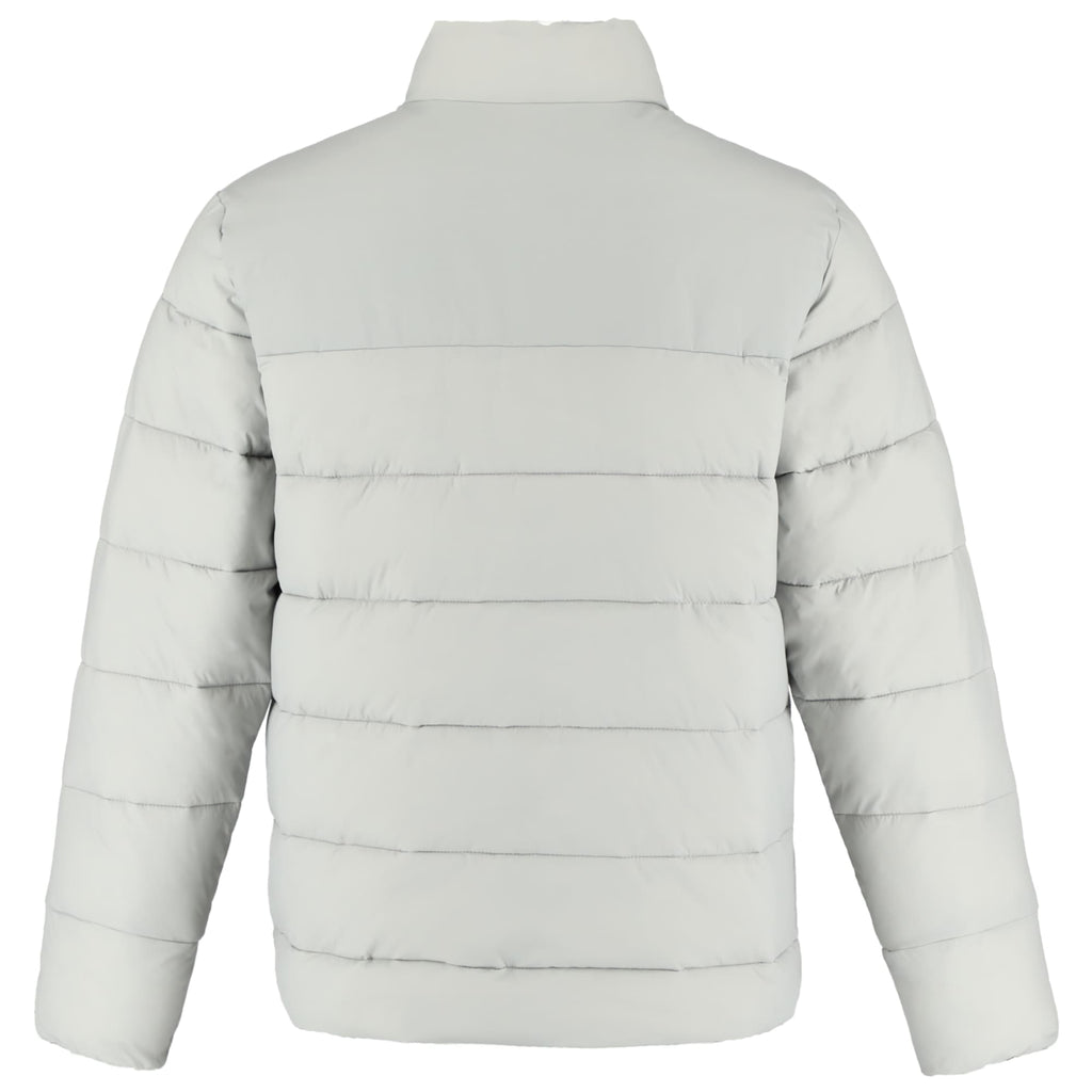 Geneva Recycled Packable Puffer Jacket for Men Embroidery - Silver - Back