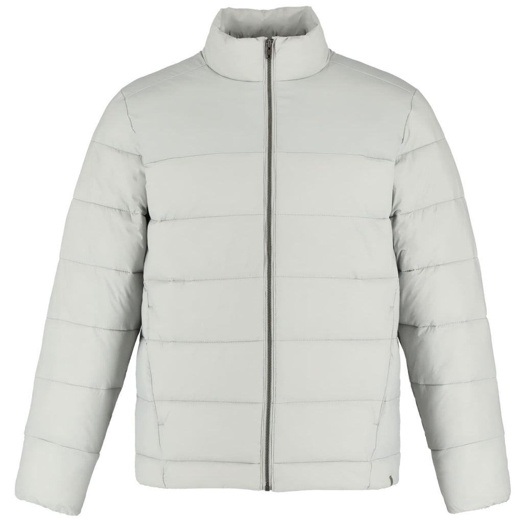 Geneva Recycled Packable Puffer Jacket for Men Embroidery - Silver - Front