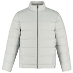 Geneva Recycled Packable Puffer Jacket for Men Embroidery - Silver - Front