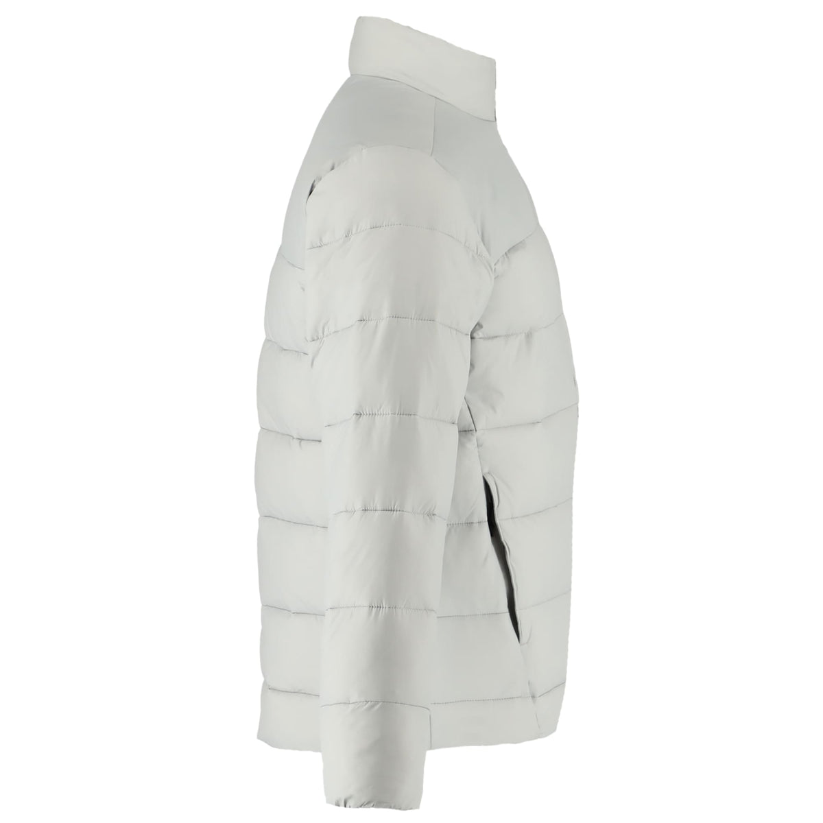 Geneva Recycled Packable Puffer Jacket for Men Embroidery - Silver - Right Side